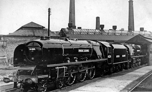 Ben Brooksbank / A resplendent 'Coronation' Pacific at Crewe Works after repair
